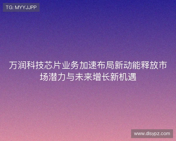 万润科技芯片业务加速布局新动能释放市场潜力与未来增长新机遇 万润科技芯片业务加速布局新动能释放市场潜力与未来增长新机遇